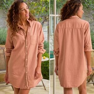 Frank & Eileen Mary‎ Classic Shirtdress Famous Denim 100% Cotton Desert Size XL